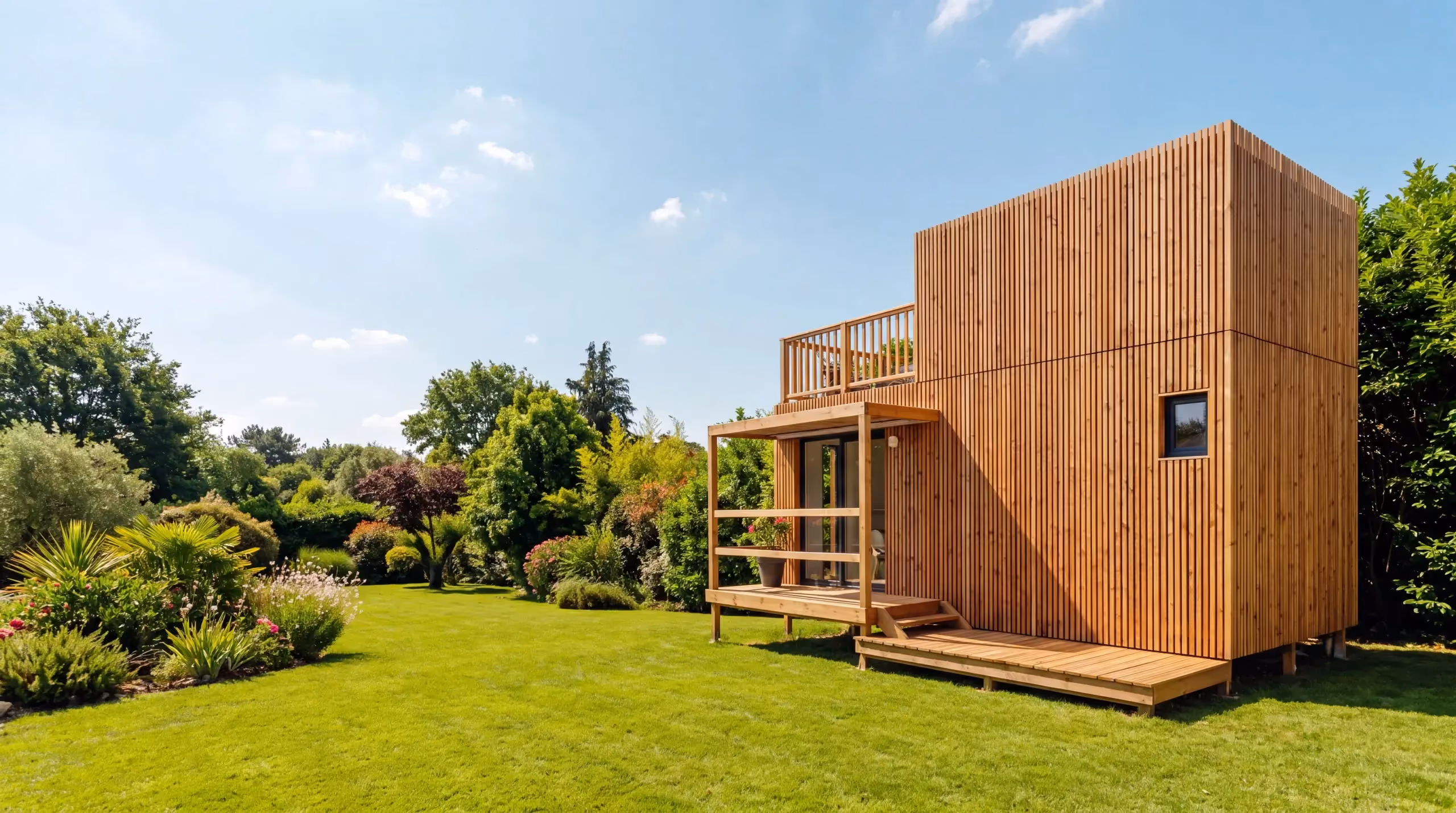 Vue aérienne d'un studio de jardin Greenkub